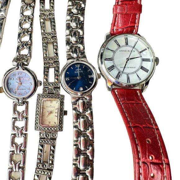 Lot of 6 Anne Klein (II) Watches Leather Bands Analog Quartz Good to EUC - Picture 4 of 11